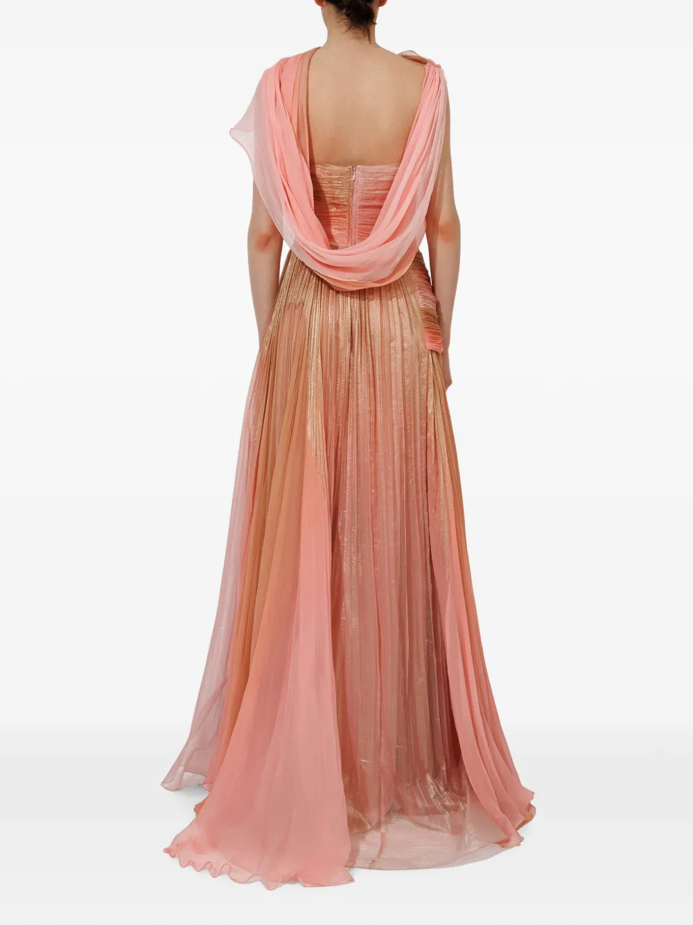 Iris Serban Melissa gedrapeerde maxi-jurk met ombré-print Roze