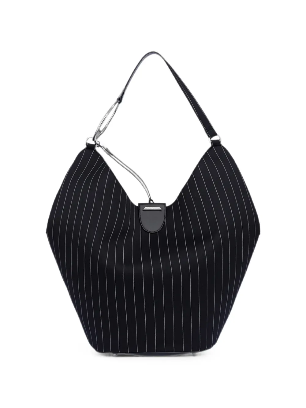 DONDUP large pinstripe-pattern shoulder bag - Nero