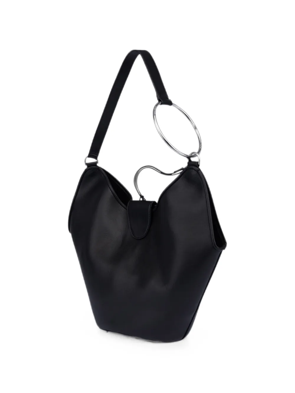 DONDUP Kleine shopper met ringdetail Zwart