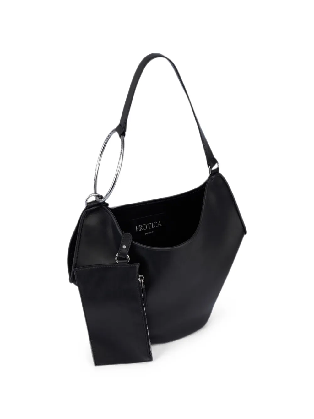 DONDUP Kleine shopper met ringdetail Zwart