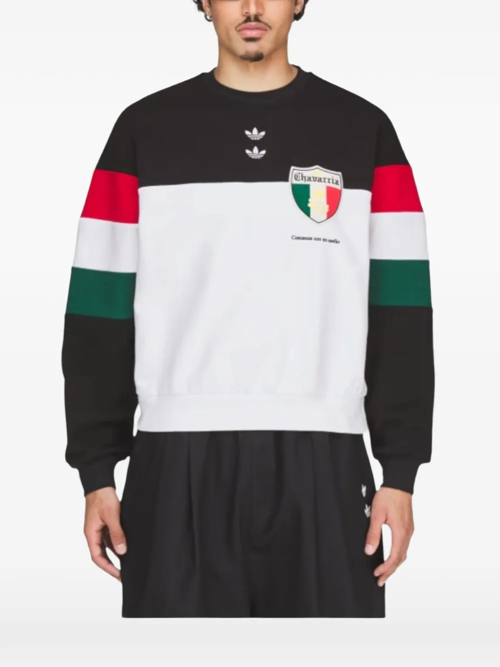 Willy Chavarria Sweater met geborduurd logo en colourblocking Zwart