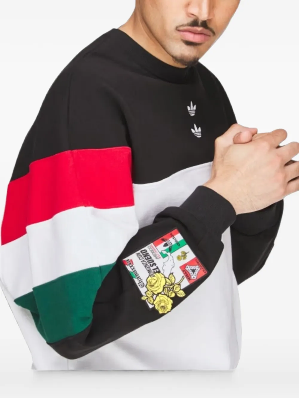 Willy Chavarria Sweater met geborduurd logo en colourblocking Zwart