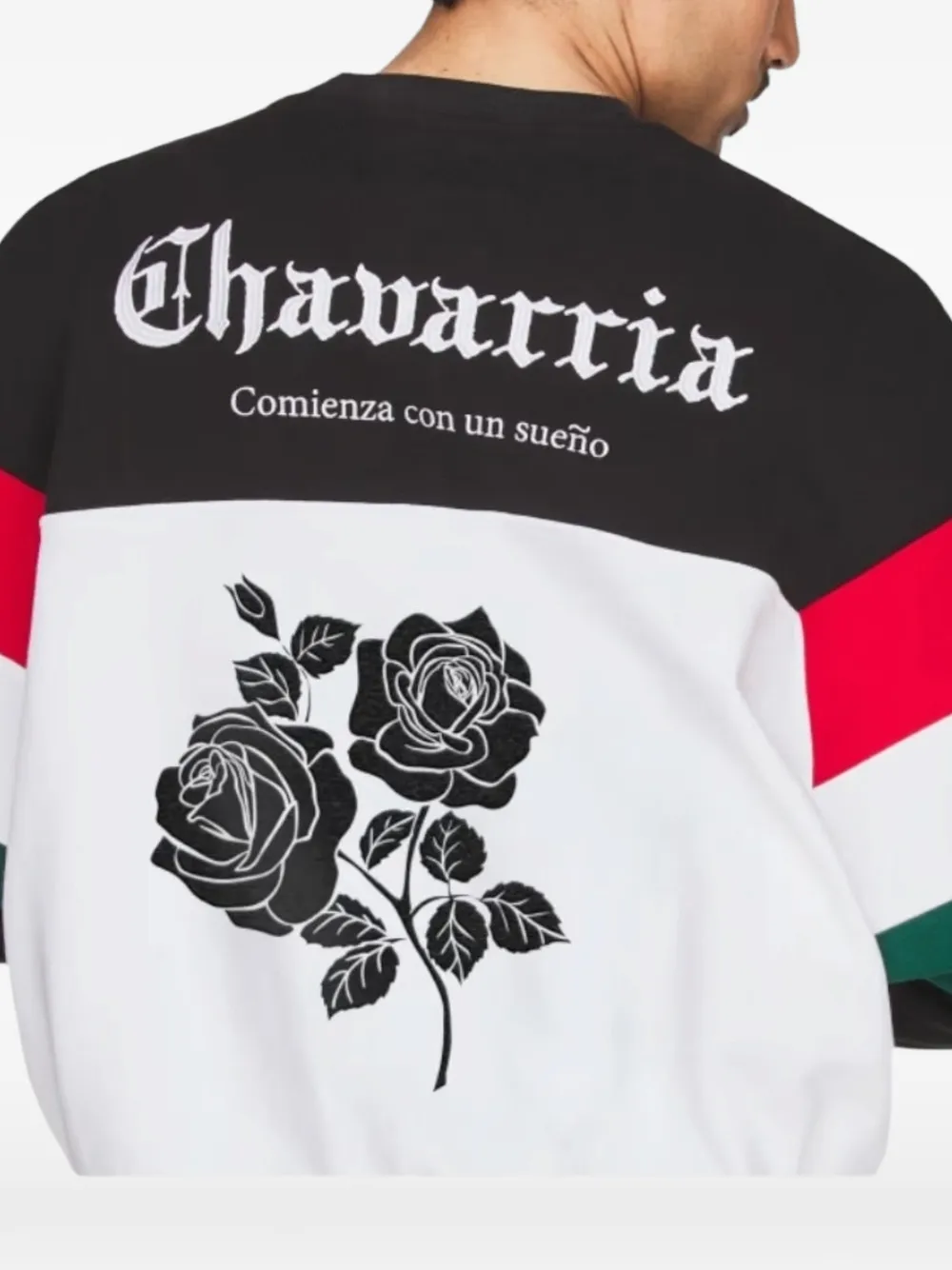 Willy Chavarria Sweater met geborduurd logo en colourblocking Zwart