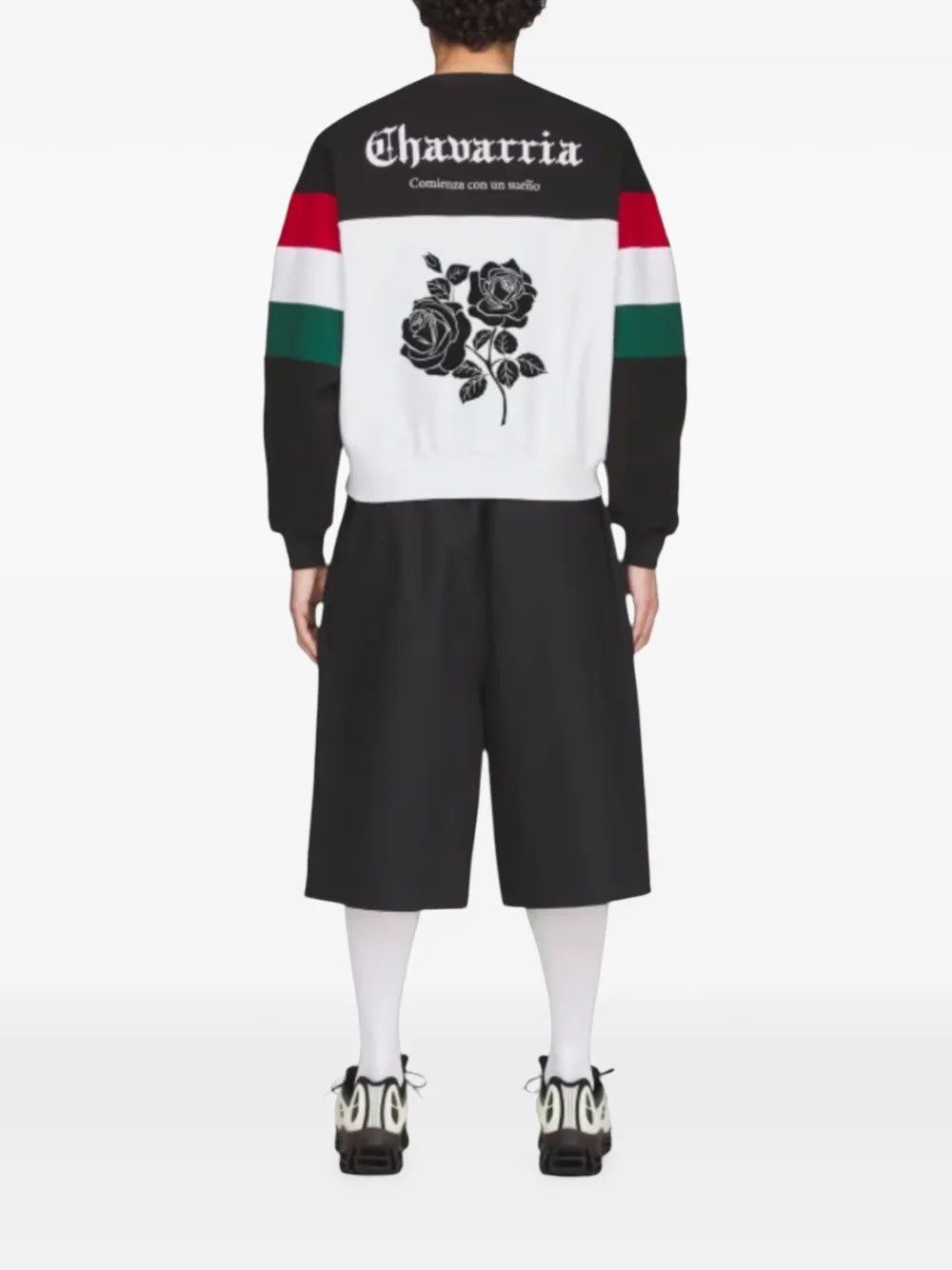 Willy Chavarria Sweater met geborduurd logo en colourblocking Zwart