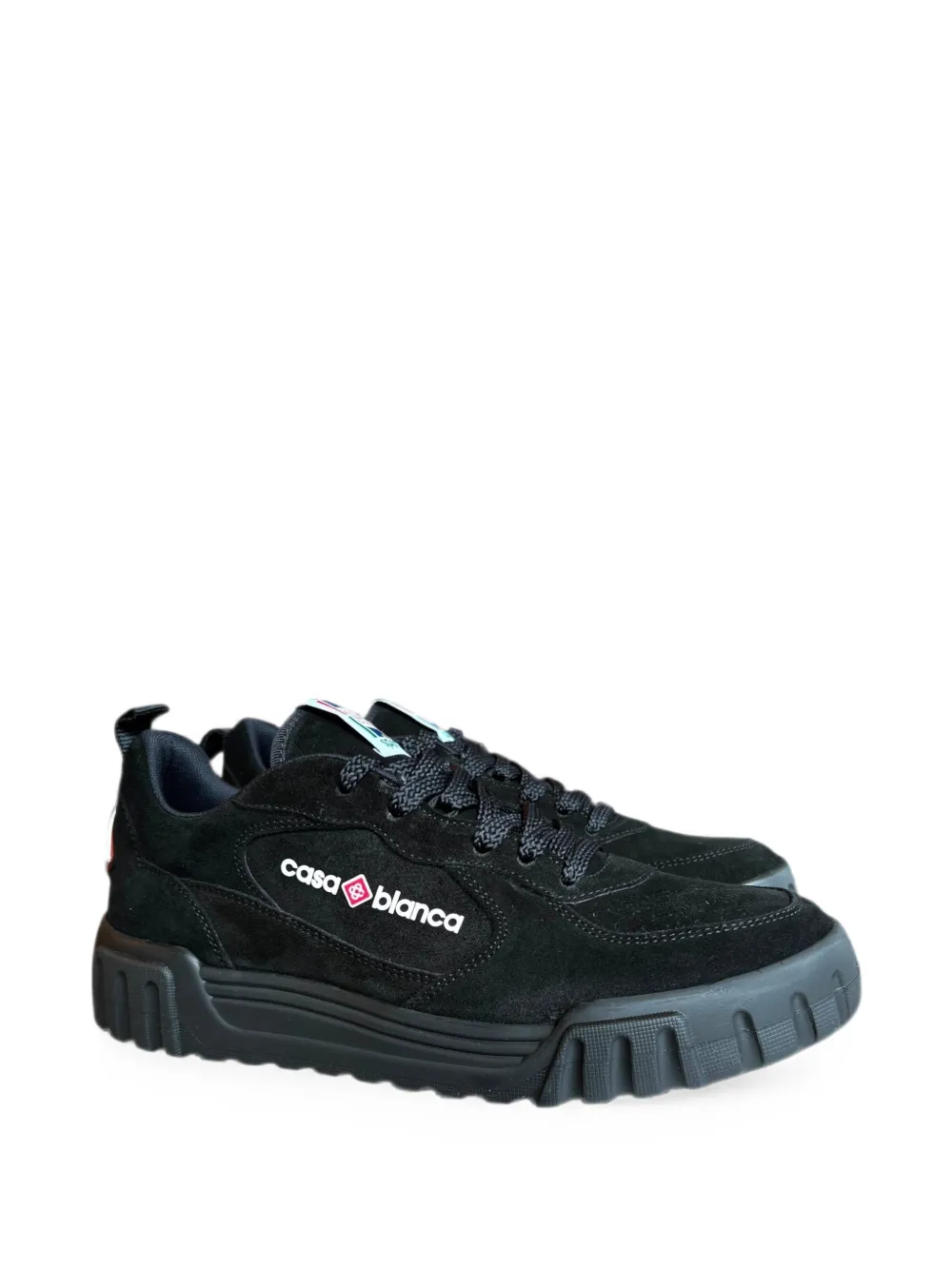 Casablanca Court suede-detail sneakers Zwart