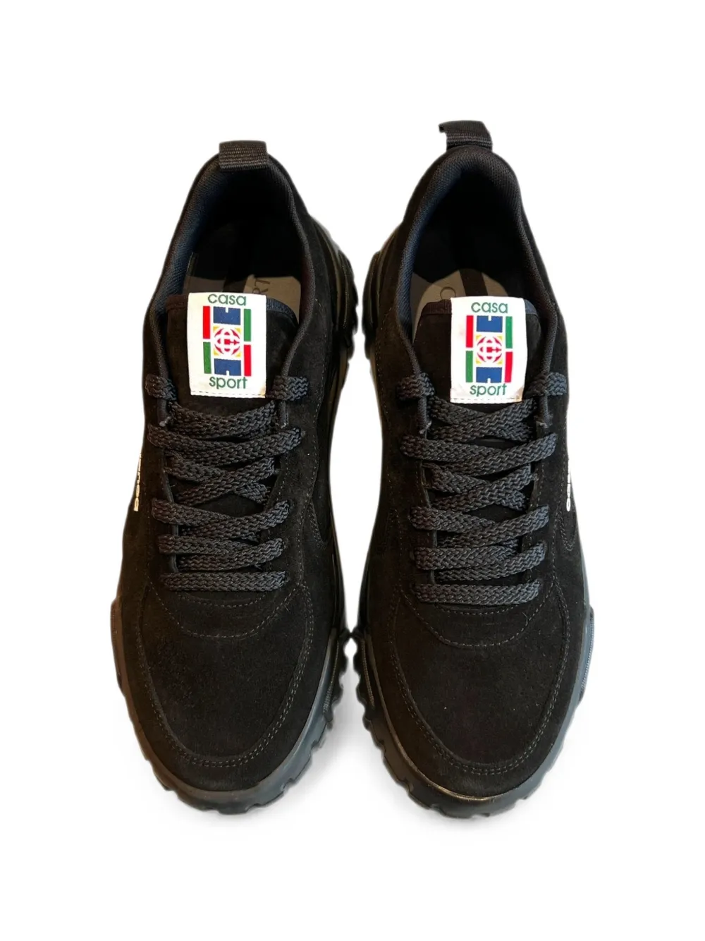 Casablanca Court suede-detail sneakers Zwart