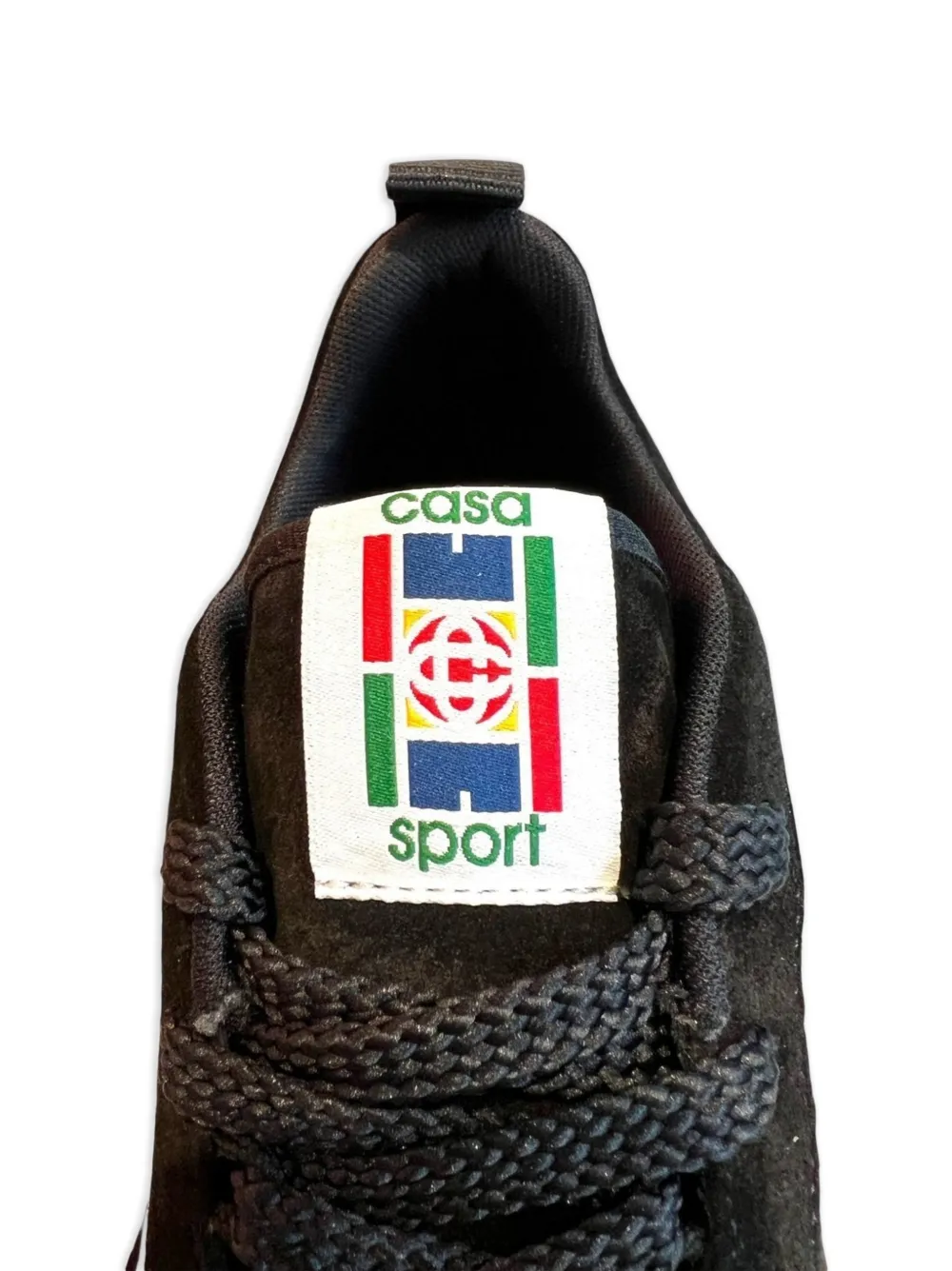 Casablanca Court suede-detail sneakers Zwart