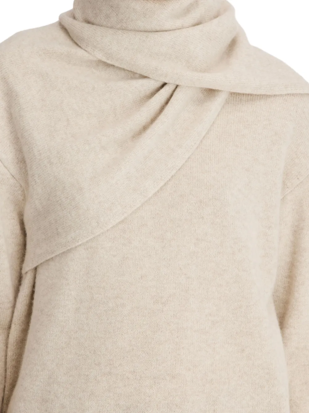 LouLou de Saison Frances kasjmier trui met sjaaldetail Beige