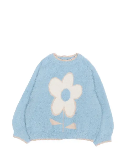 Mayoral flower-intarsia fluffy sweater