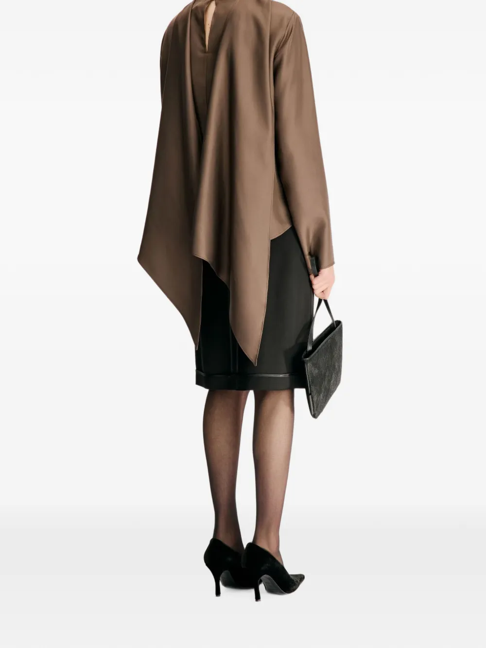 LouLou de Saison Gala zijden-twill blouse Bruin
