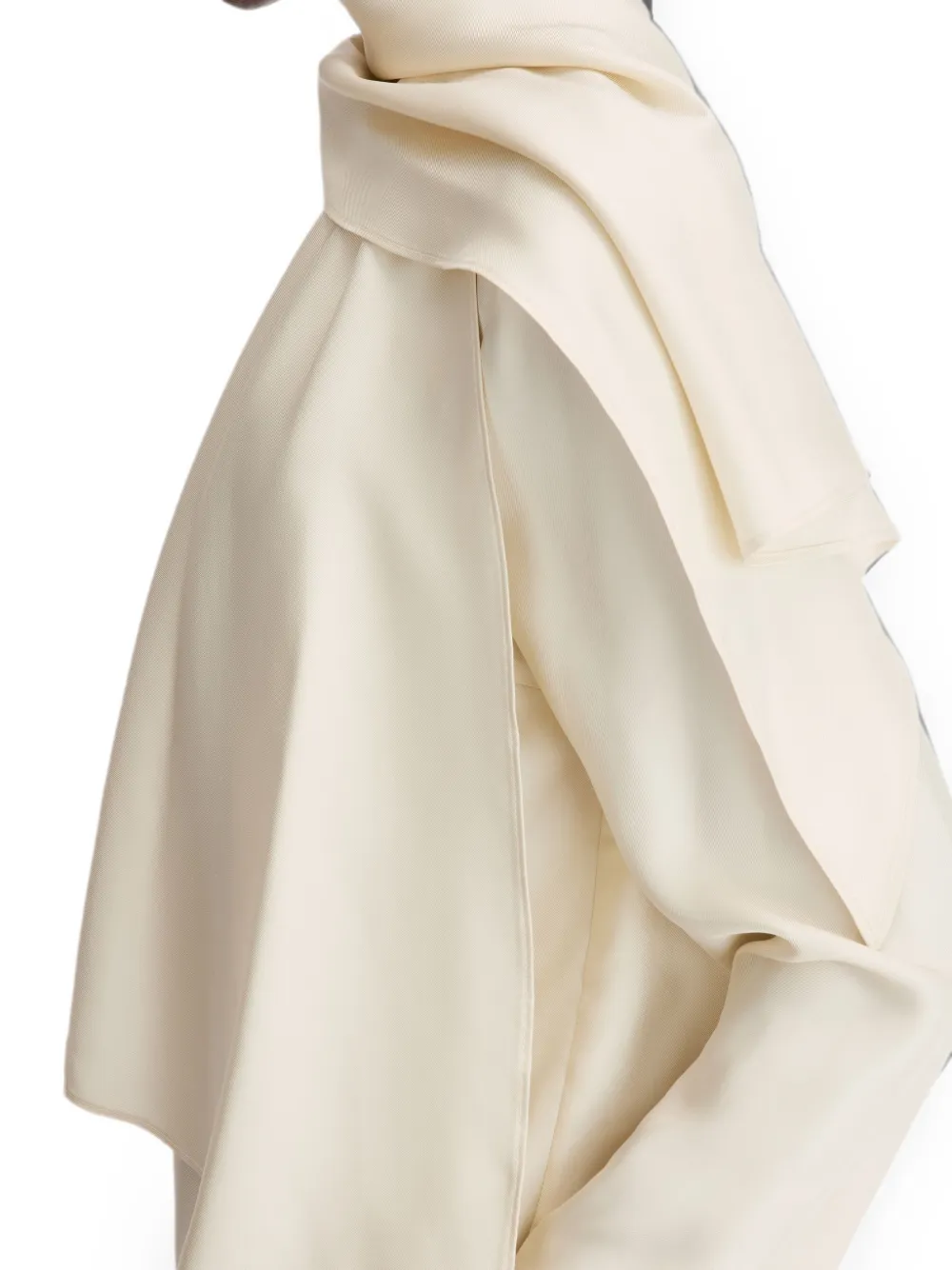 LouLou de Saison Gala zijden blouse met gedrapeerd detail Beige