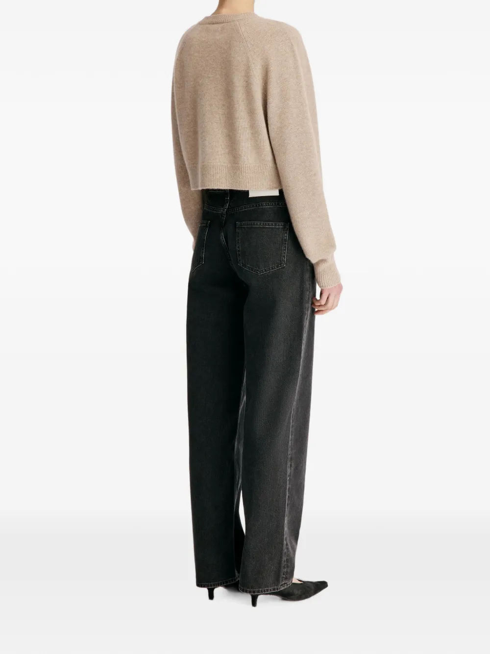 LouLou de Saison Heike cropped vest met raglan mouwen Beige