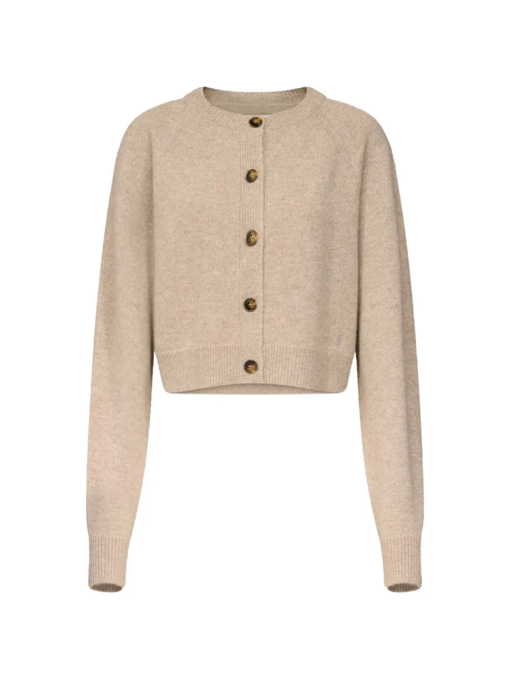LouLou de Saison Heike ribbed-knit cropped cardigan - Toni neutri