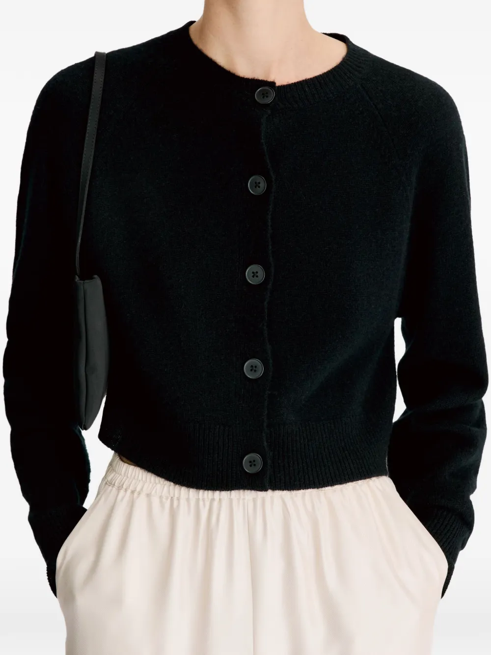 LouLou de Saison Heike cropped vest met raglan schouders Zwart
