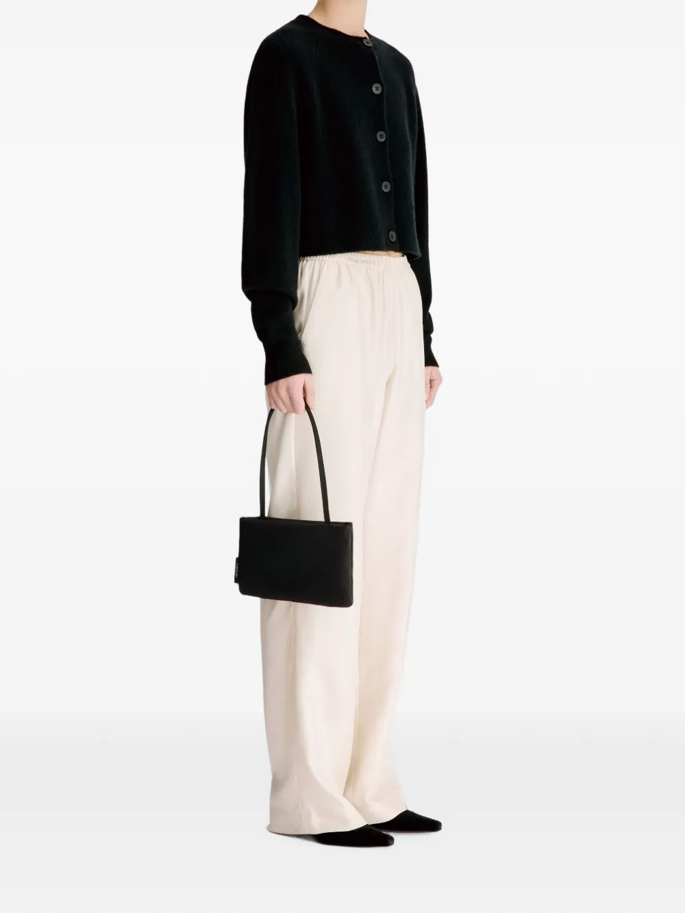 LouLou de Saison Heike cropped vest met raglan schouders Zwart