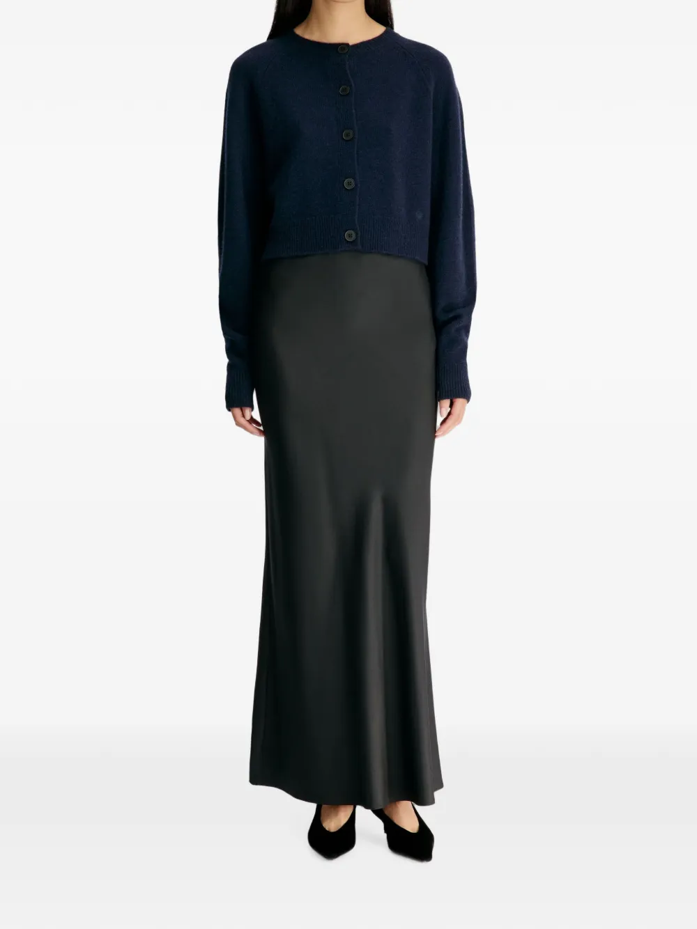 LouLou de Saison Heike kasjmier vest met raglan mouwen Blauw
