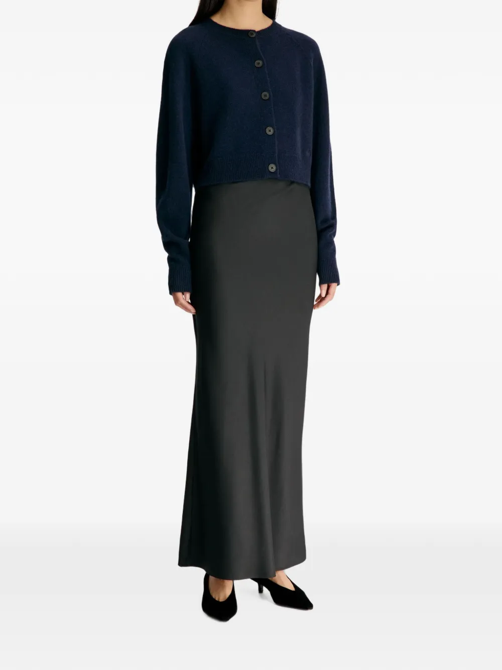 LouLou de Saison Heike kasjmier vest met raglan mouwen Blauw