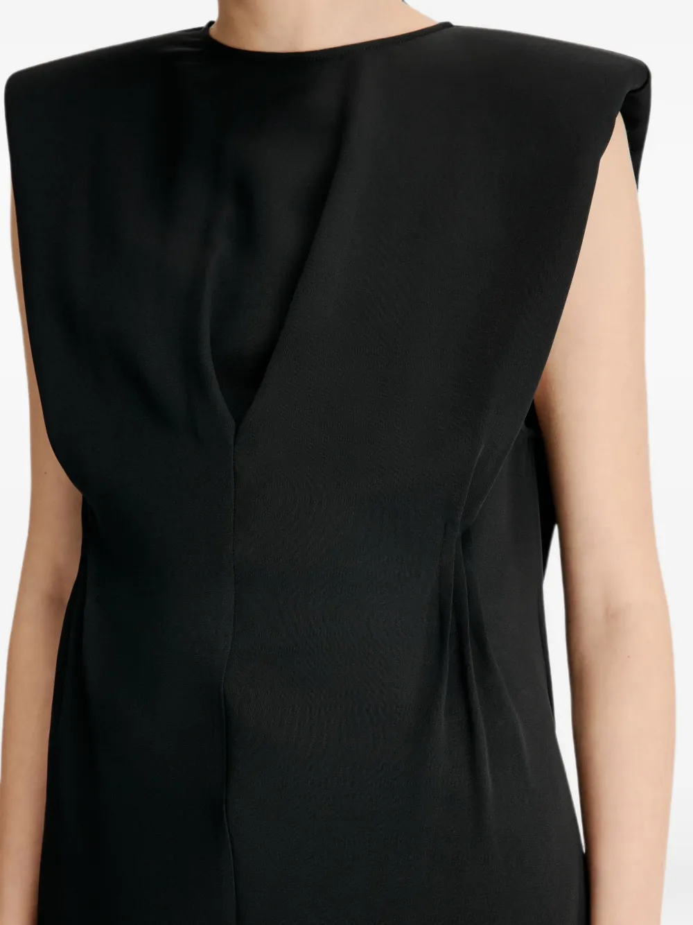 LouLou de Saison Cory blouse met gestructureerde schouders en stippen Zwart