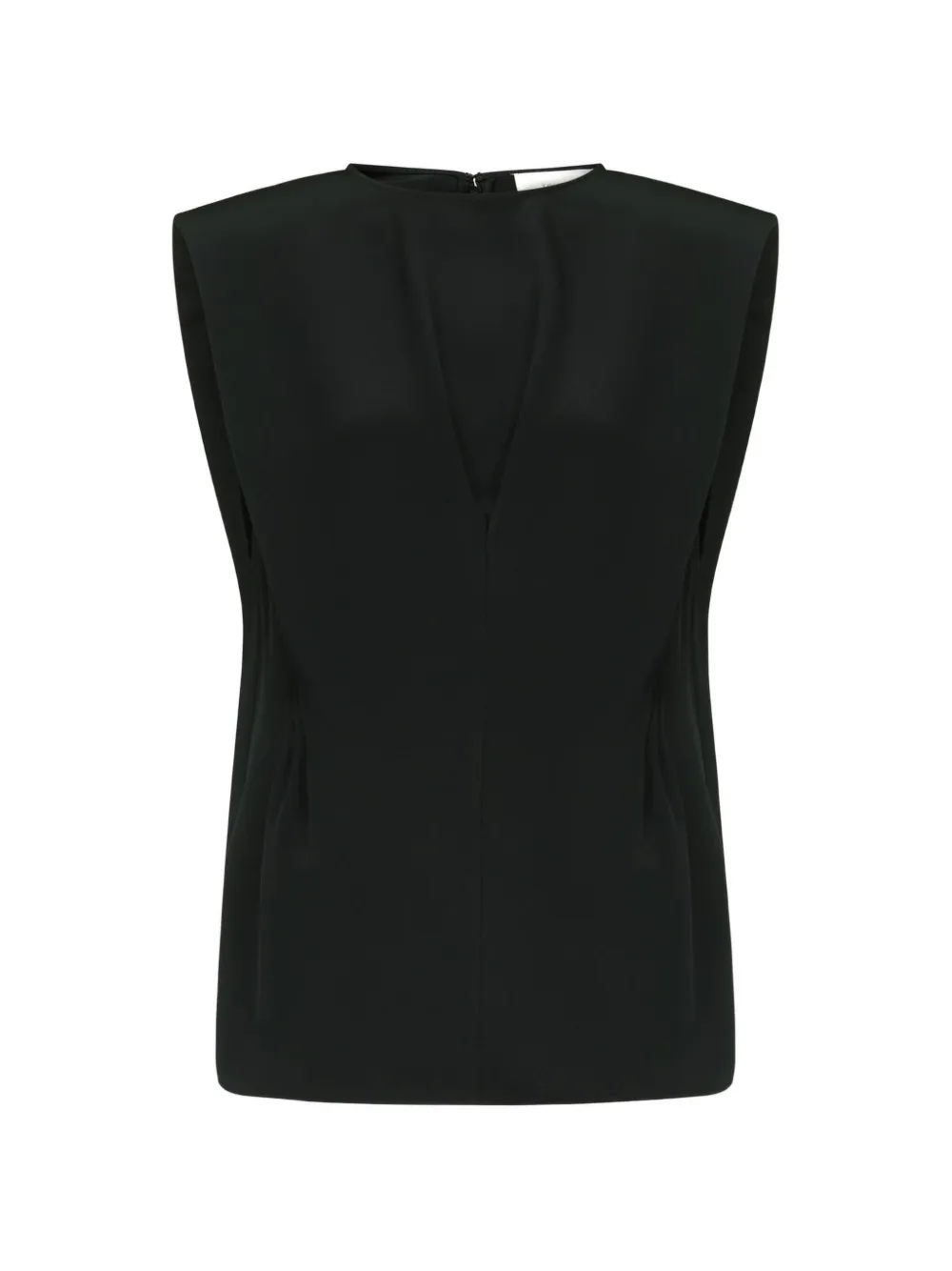 LouLou de Saison Cory darted structured-shoulder blouse - Black