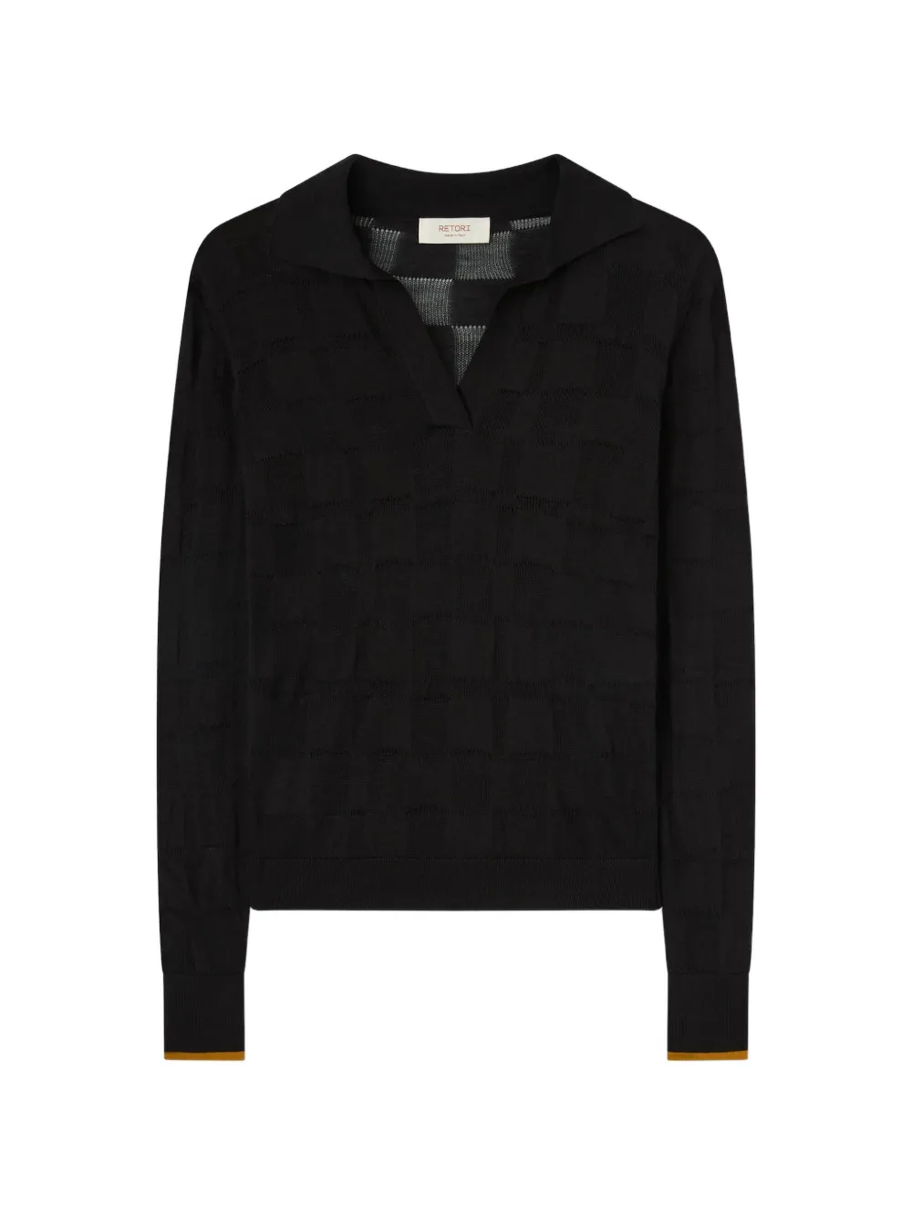 RETORI jacquard long-sleeve T-shirt - Nero