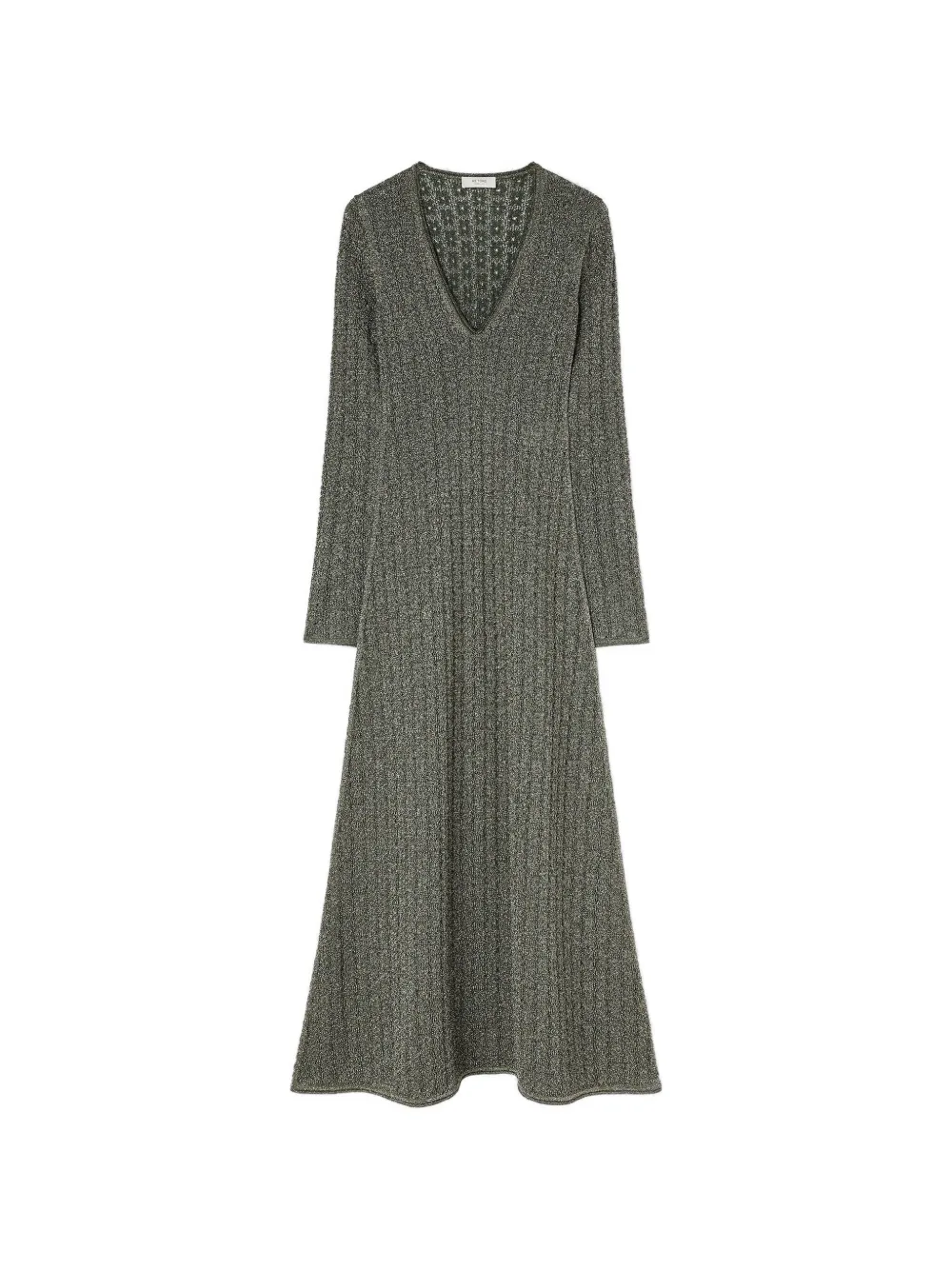 RETORI floral-stitch jacquard-knit V-neck maxi dress - Green