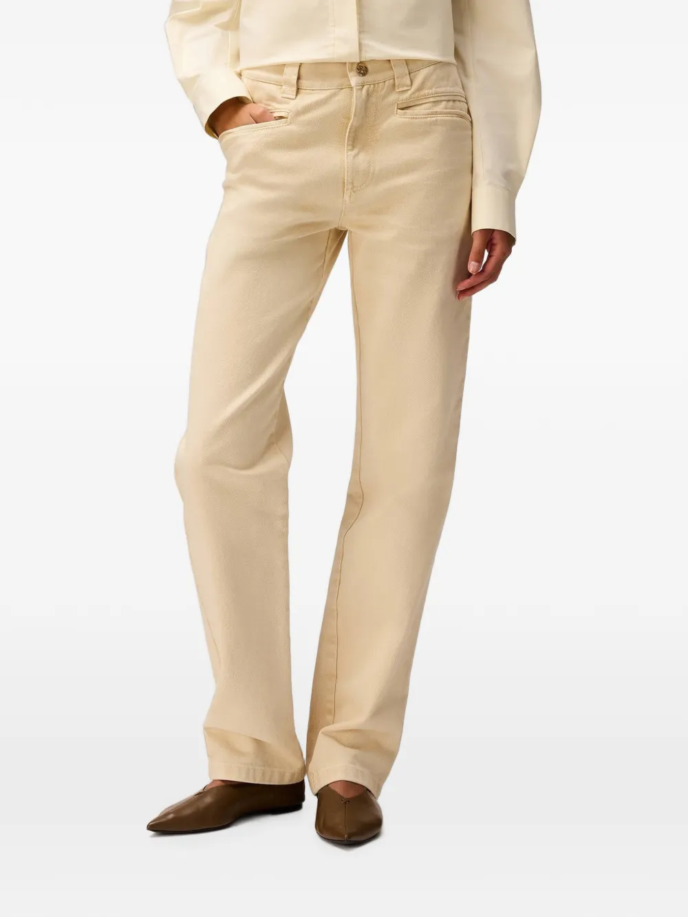 RETORI embroidered-waistband jeans - Toni neutri