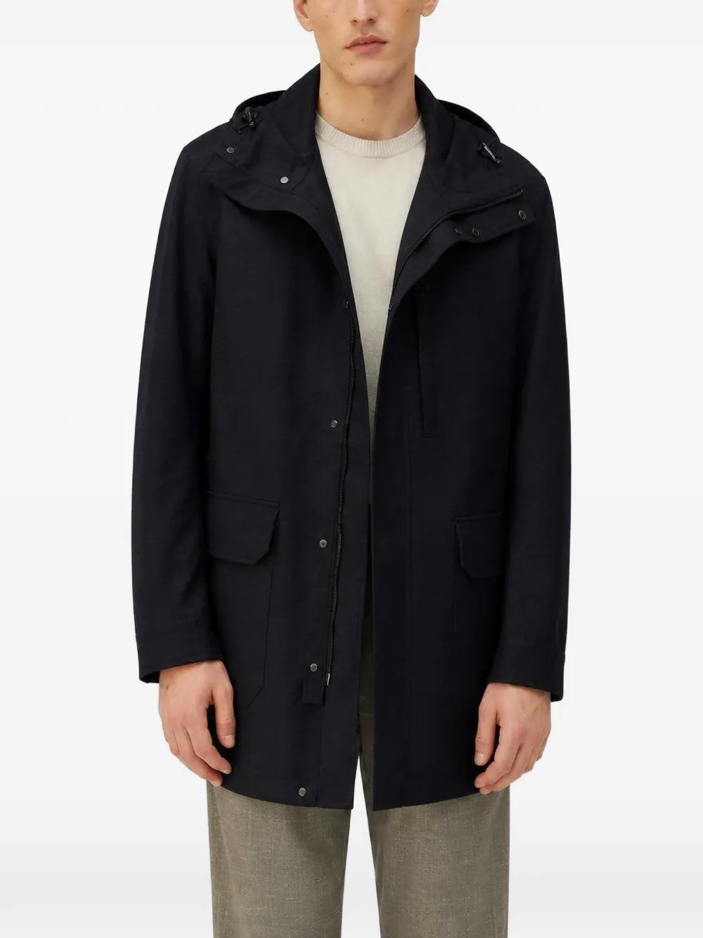 RETORI Waterafstotende wollen parka Blauw