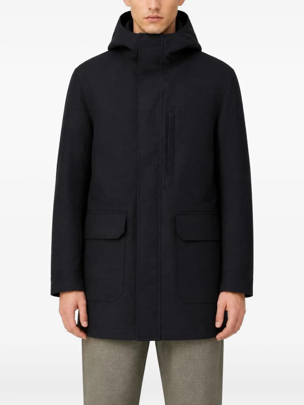 RETORI Waterafstotende wollen parka Blauw