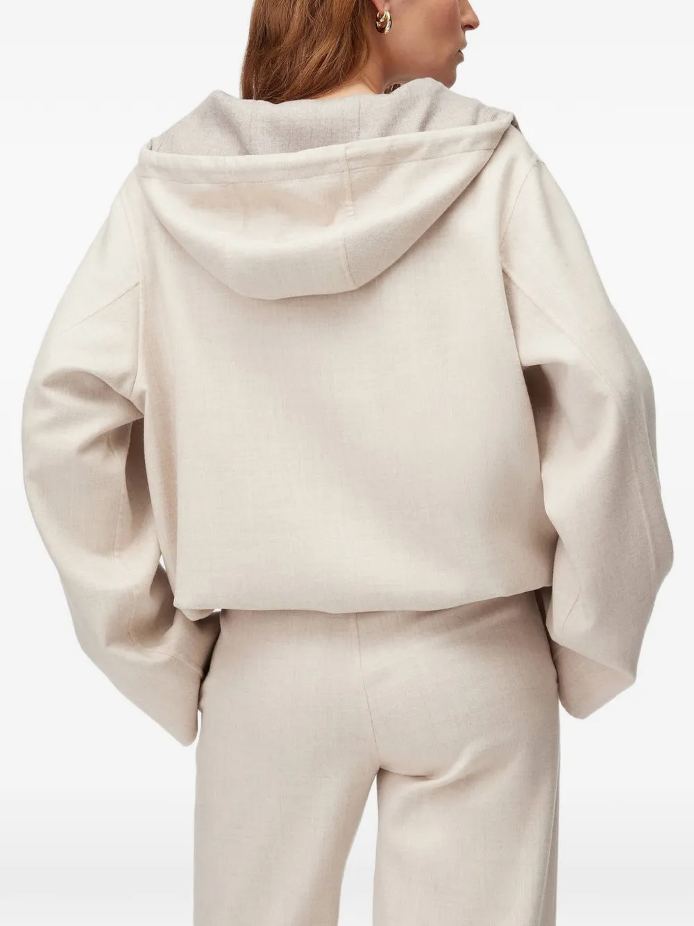 RETORI Wollen hoodie met trekkoord Beige
