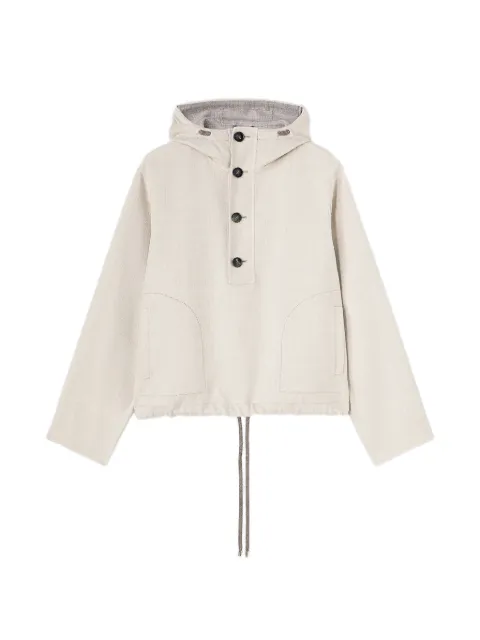 RETORI drawstring-hem wool hoodie
