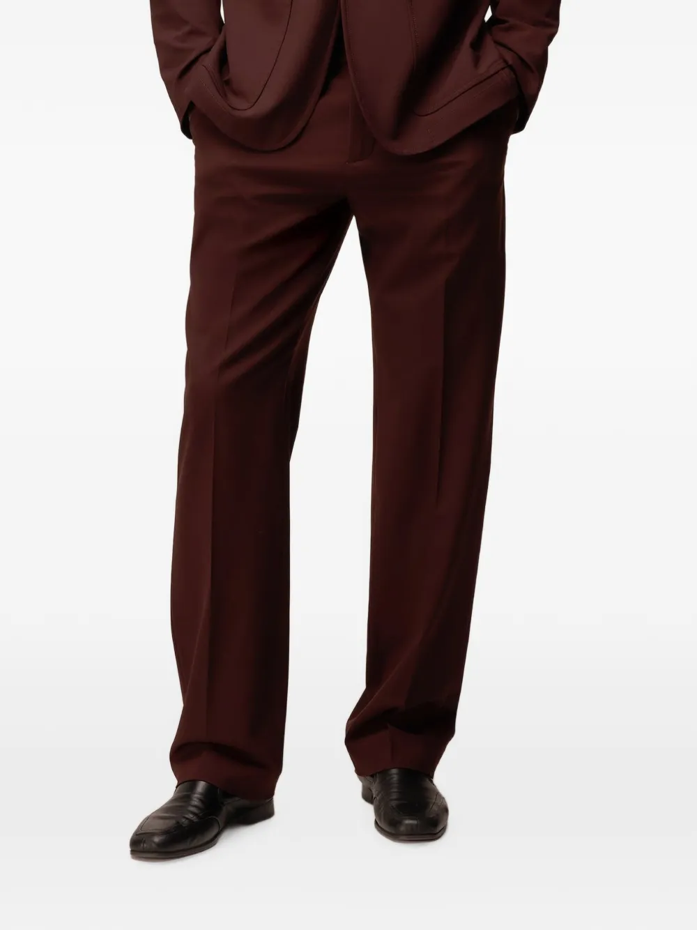 RETORI Broek met geplooide voorkant Bruin