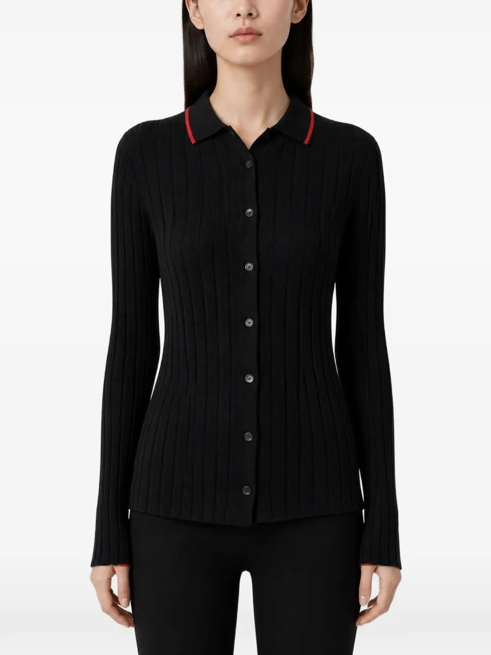 RETORI Ribgebreid vest Zwart