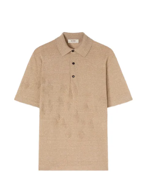 RETORI bird-motif ottoman-stitch polo shirt