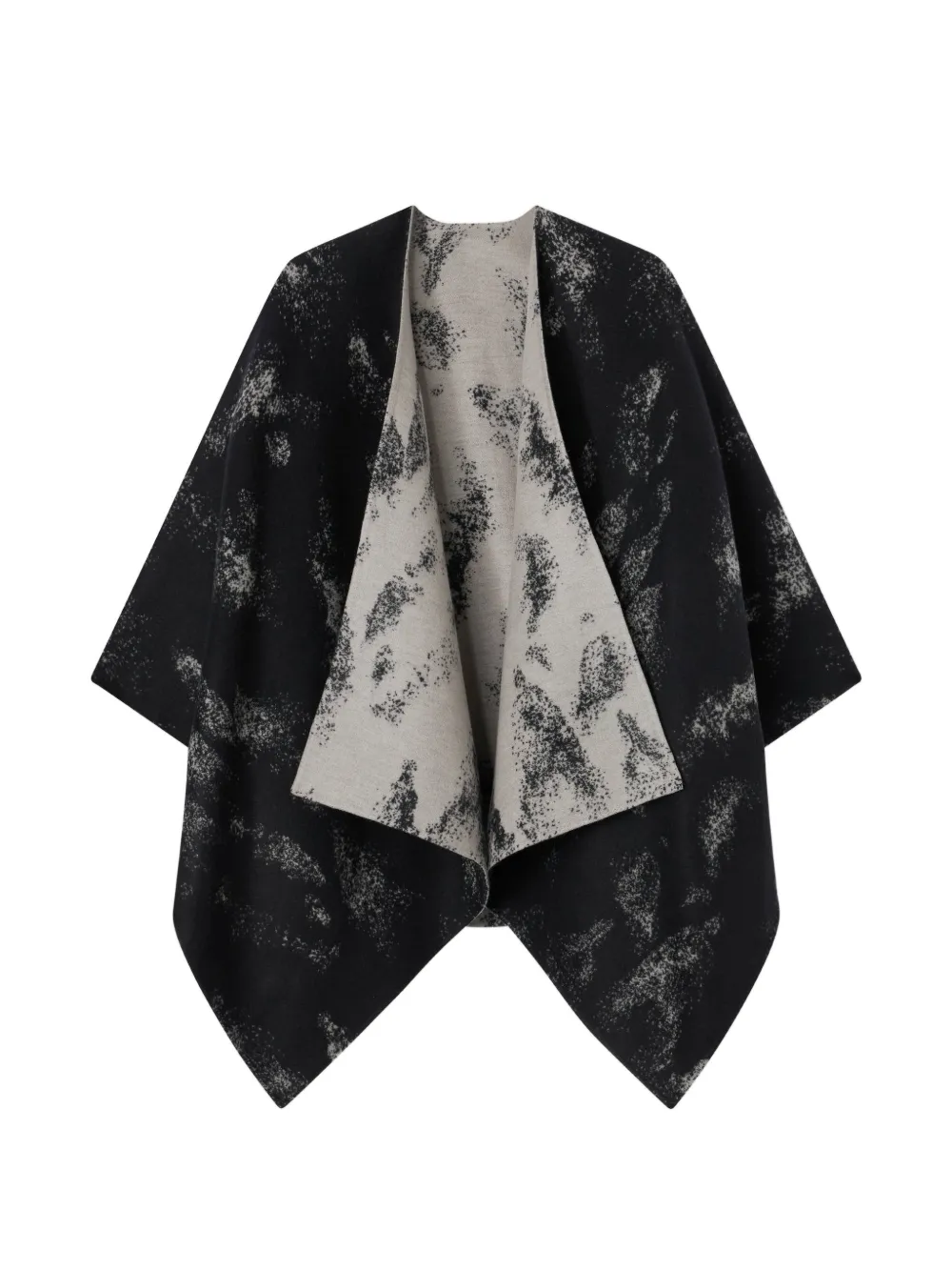 RETORI jacquard double-face cape - Schwarz