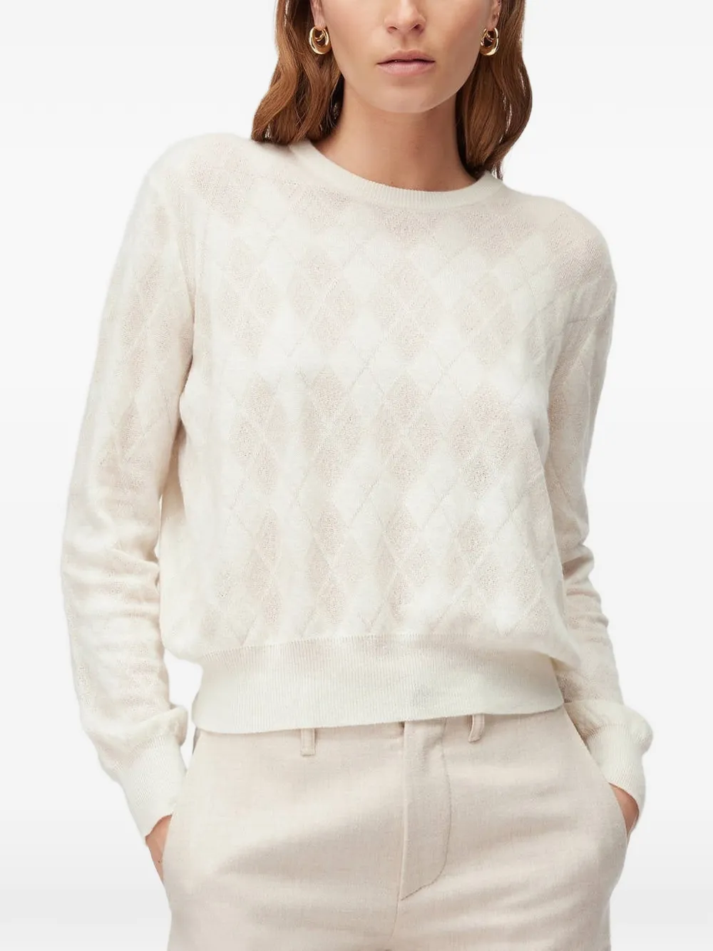 RETORI jacquard-pattern cashmere sweater - Toni neutri