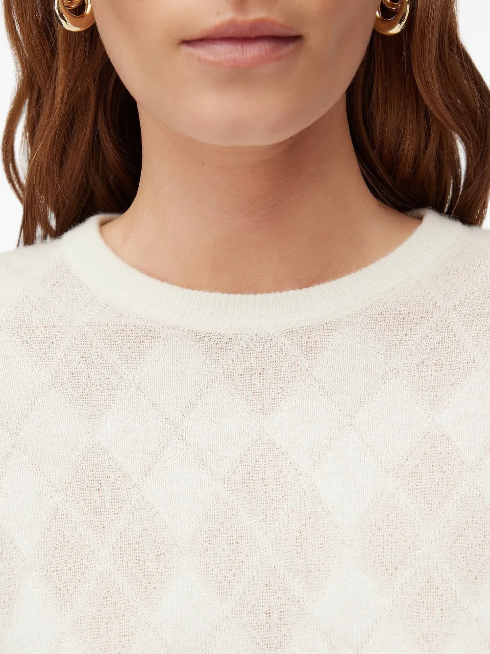 RETORI Kasjmier trui met jacquard-patroon Beige