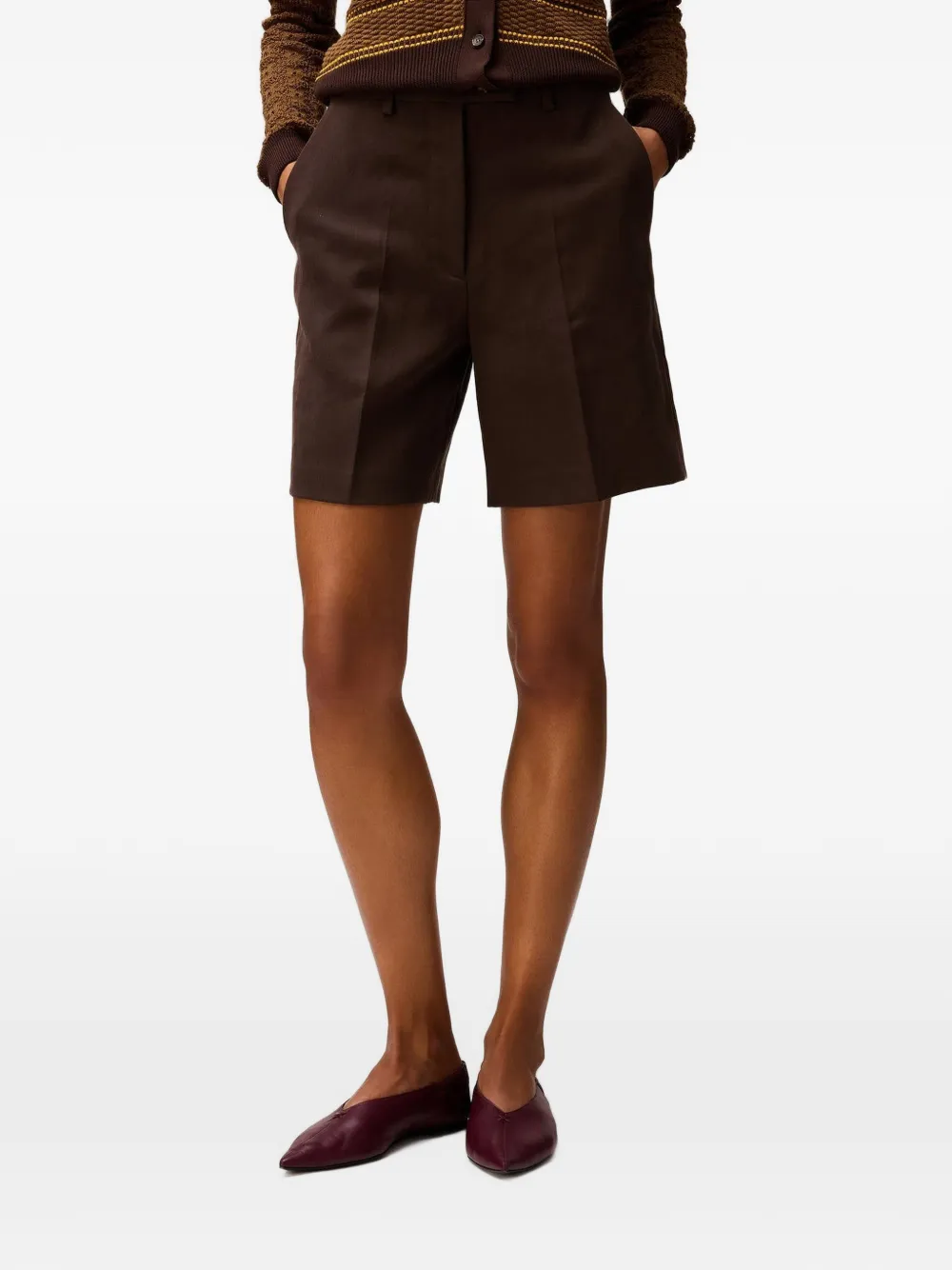 RETORI tailored linen shorts - Brown