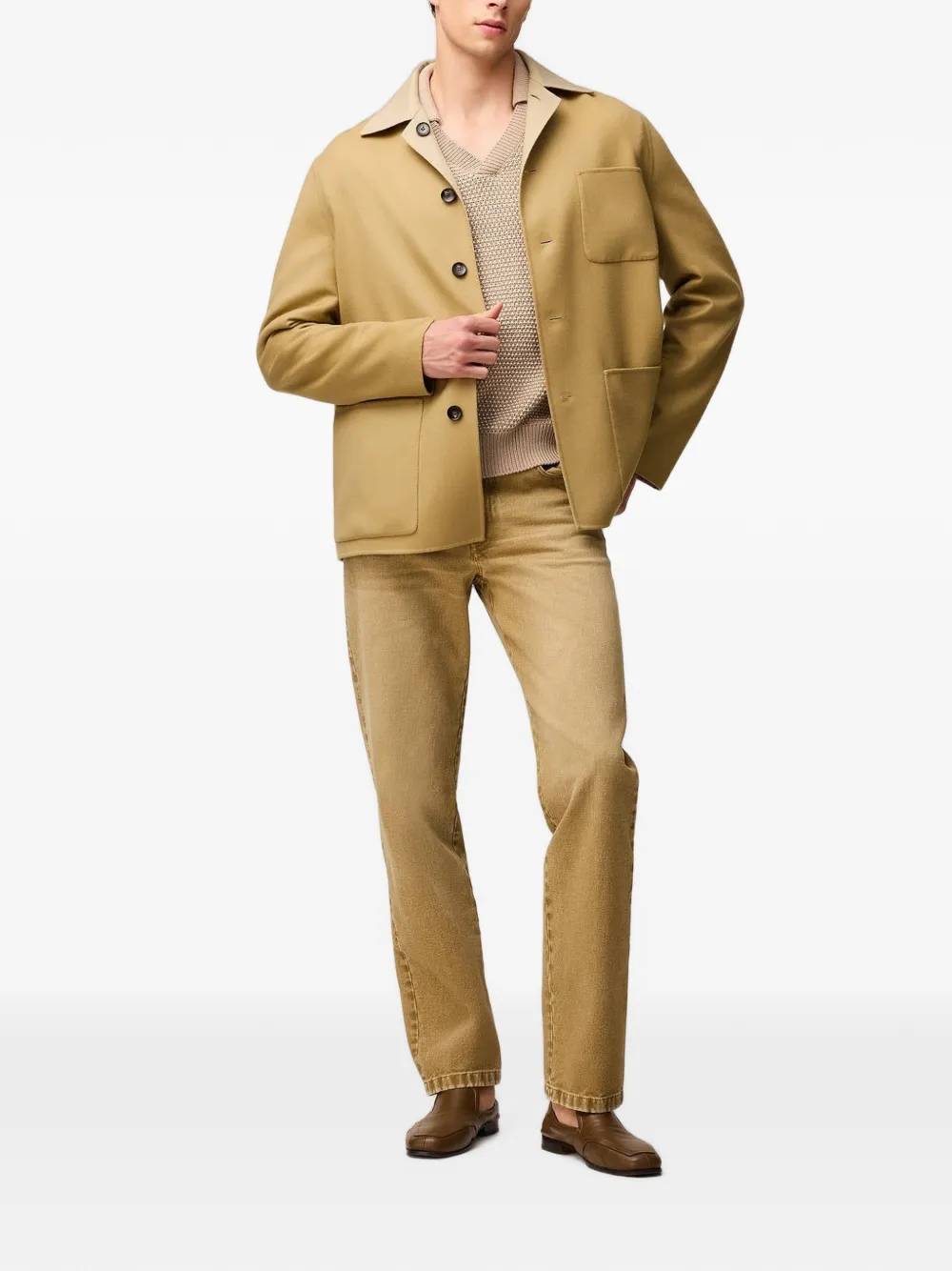 RETORI Omkeerbaar wollen shirtjack Beige
