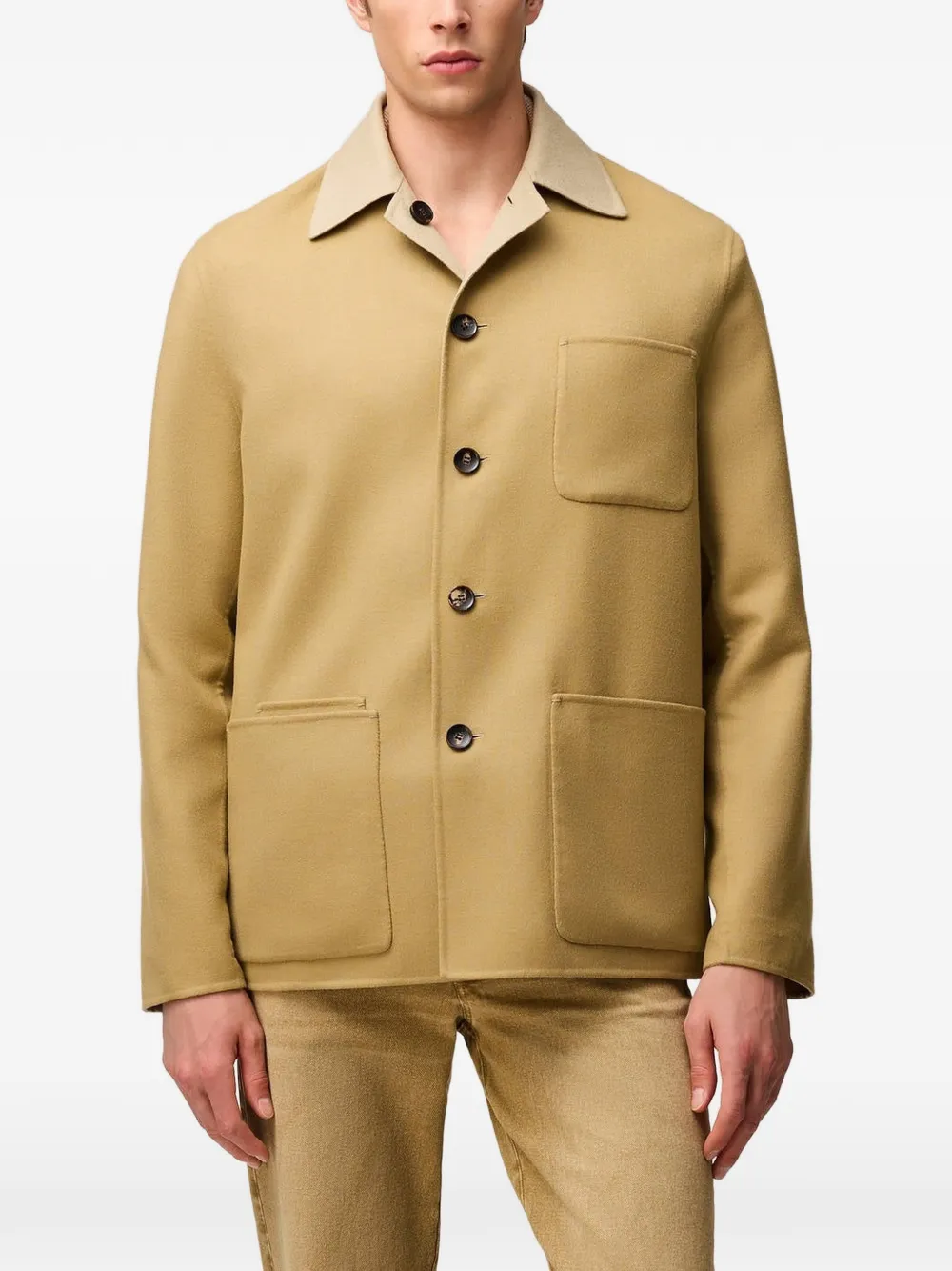 RETORI Omkeerbaar wollen shirtjack Beige
