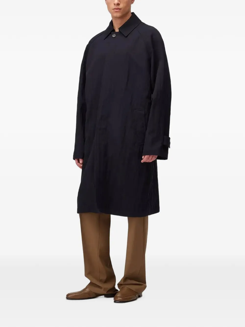 RETORI Opvouwbare trenchcoat met gekreukt effect Blauw