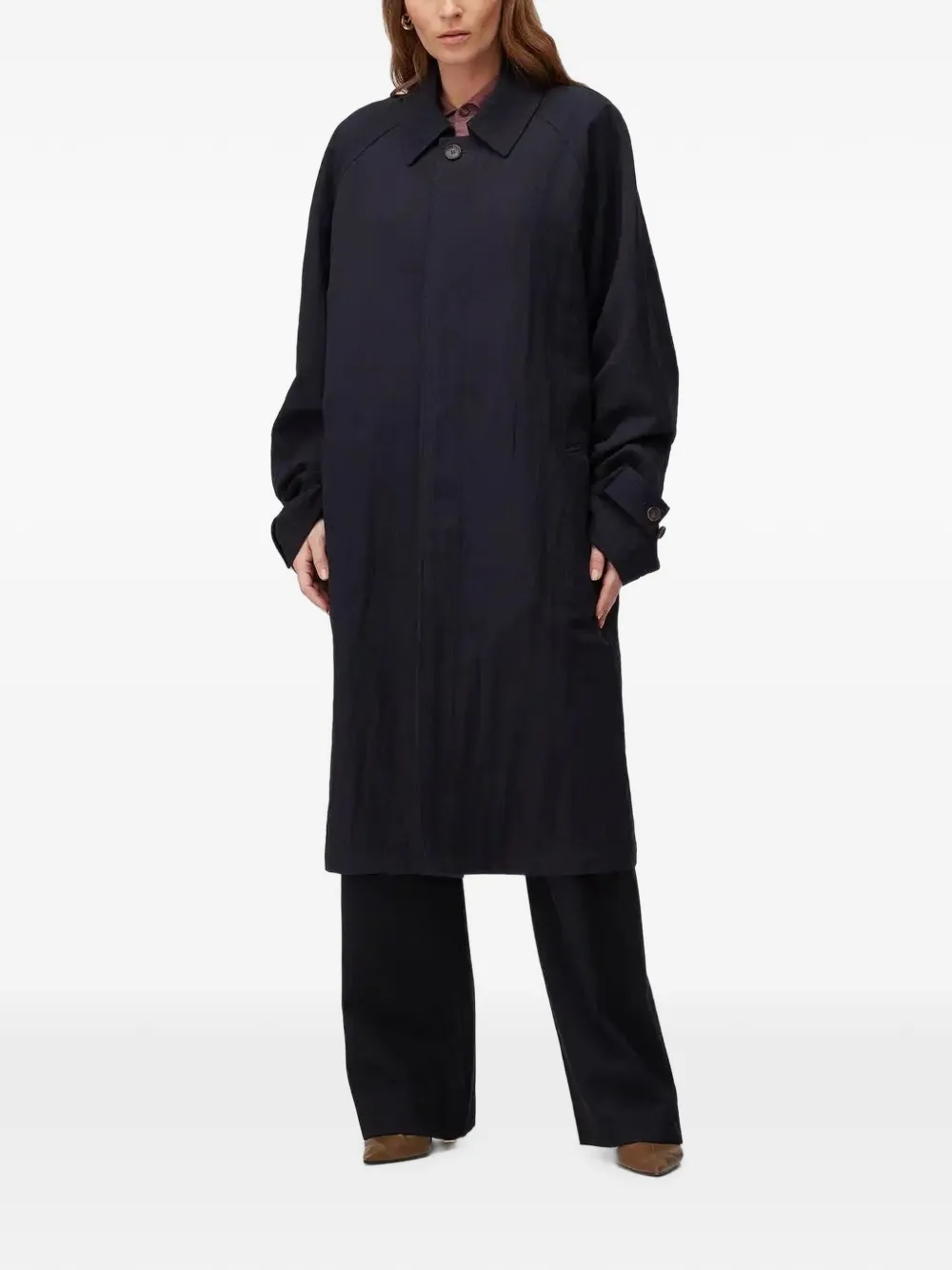 RETORI Opvouwbare trenchcoat met gekreukt effect Blauw