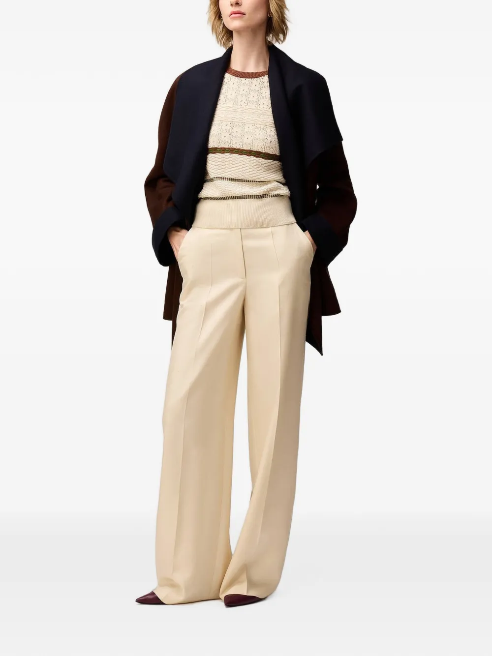 RETORI Zijden pantalon met plooien Beige