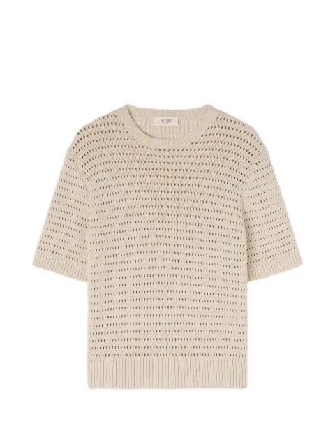 RETORI net-stitch cotton T-shirt