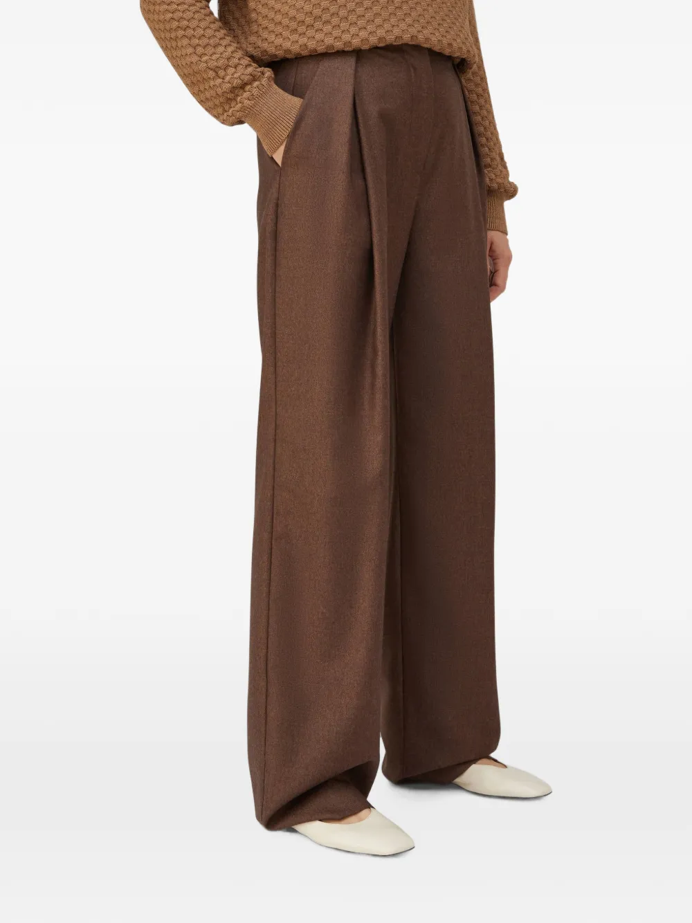 RETORI Sartorial wollen plooibroek Bruin