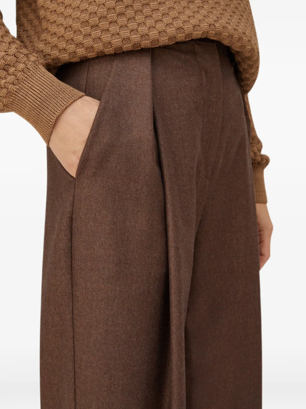RETORI Sartorial wollen plooibroek Bruin