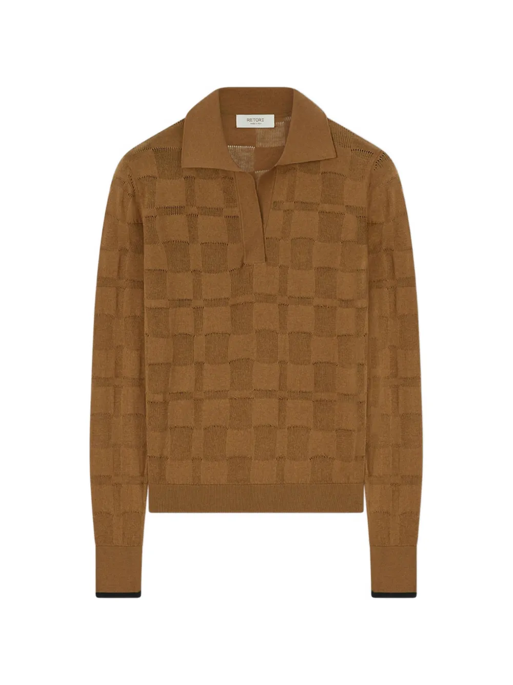 RETORI polo-collar sweater - Braun