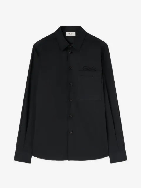 RETORI camisa Ninja con bolsillo en el pecho y bordado