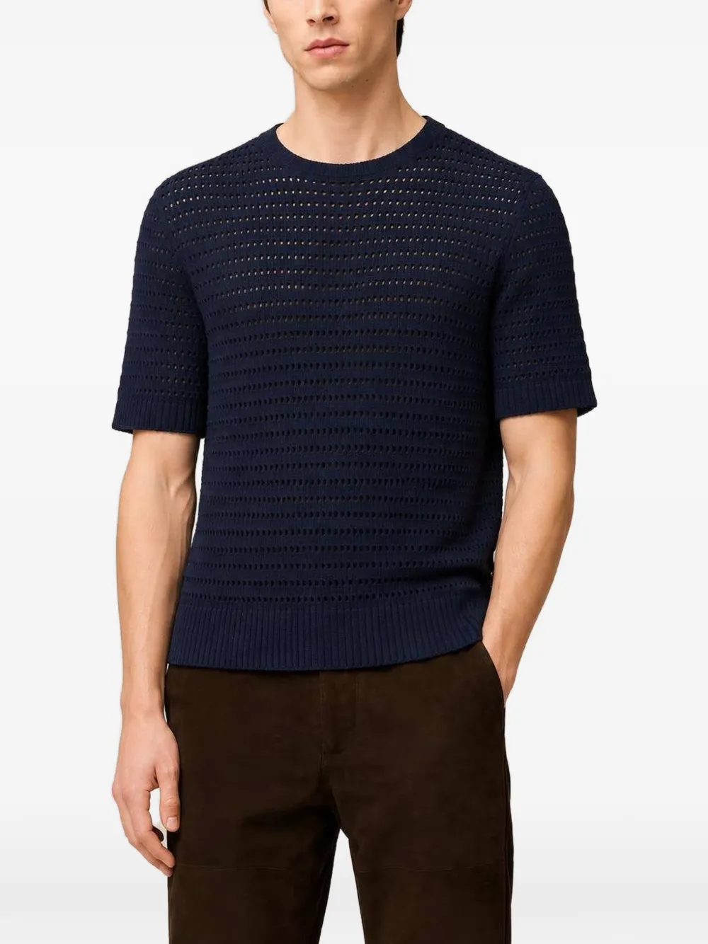 RETORI T-shirt met stiksels Blauw