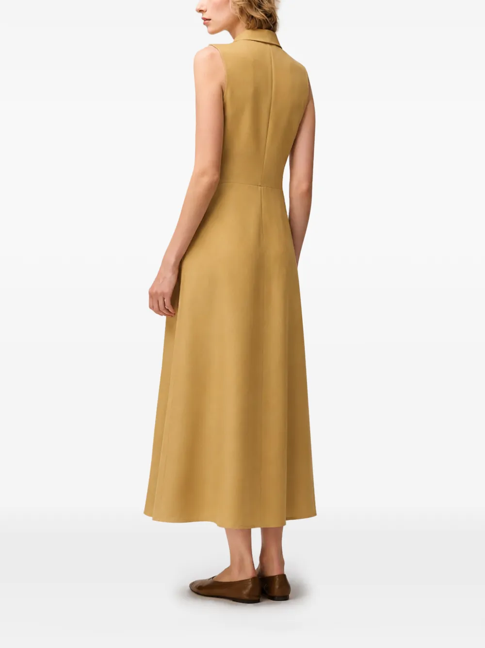 RETORI Midi-jurk met wikkel-design en kettingdetail Beige
