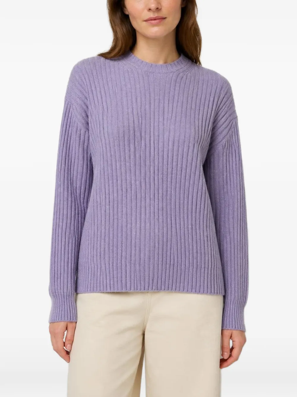 RETORI Ribgebreide sweater Paars